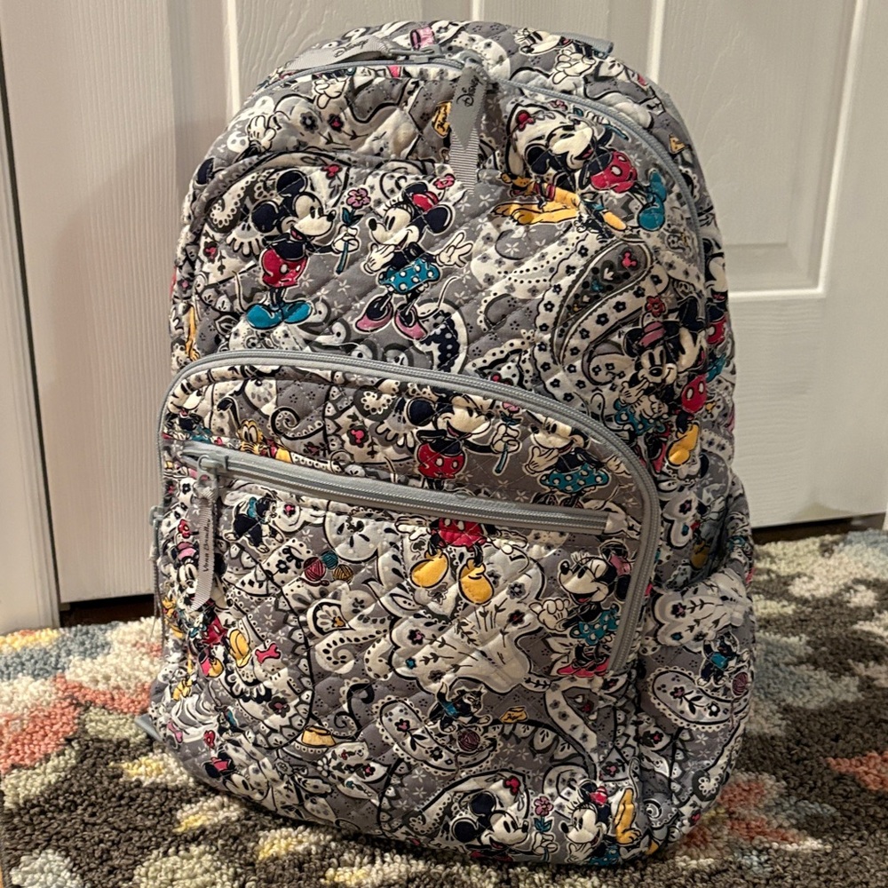Vera Bradley Disney Mickey & Minnie Paisley Patterned Backpack